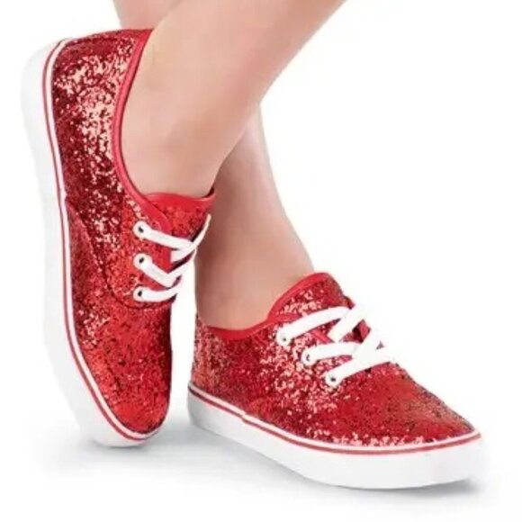 Red Glitter Sneakers - Size 6 - Picture 1 of 11